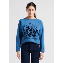 Leon & Harper - Ruimvallende sweater met ronde hals en zeefdruk - katoenblend - L Maat - Blauw