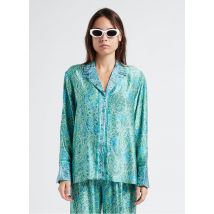 Suncoo - Camisa estampada y satinada con cuello clásico - Talla 4 - Verde