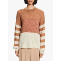 Esprit - Rundhalspullover mit streifen - Größe XS - Braun