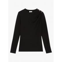 Claudie Pierlot - Wollen t-shirt met ronde hals - 3 Maat - Zwart