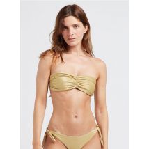Beliza - Aan twee zijden te dragen bikinitop - L Maat - Goudkleurige