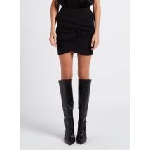 Iro - Korte rok met opgerimpeld detail - jacquardmotief en glansdraad - 36 Maat - Zwart