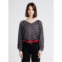 One Step - Top estampado con cuello de pico - Talla 1 - Gris
