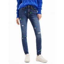 Desigual - Jean skinny en coton mélangé - Taille 34 - Bleu