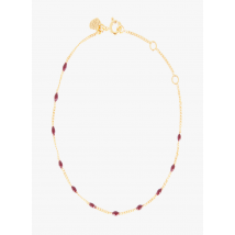Feeka - Bracelet chaîne en laiton doré - Taille Unique - Rouge
