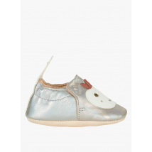 Easy Peasy - Leren slofjes - 0-6mois Maat - Zilver