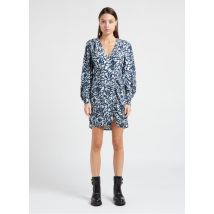 Berenice - Korte jurk met v-hals - 38 Maat - Blauw