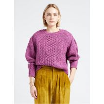 The New Society - Pull col rond torsadé en laine mélangée - Taille L - Rose
