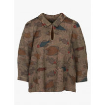 Cotelac - Ruimvallende blouse met klassieke kraag - 0 Maat - Bruin