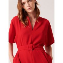 Zapa - Halflange - rechte jurk met v-hals - 42 Maat - Rood