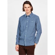 Knowledge Cotton Apparel - Camisa cuello clásico slim fit de terciopelo - Talla M - Azul