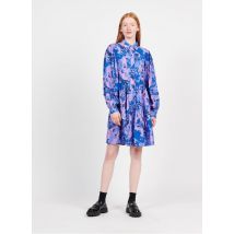 Yas - Vestido de estampado floral con cuello clásico - Talla XS - Azul