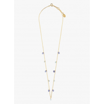 Une A Une - Halsketting met gekleurde zirkoniasteentjes - Een Maat - Blauw