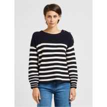 Maison 123 - Jersey de rayas con cuello redondo - Talla S - Azul