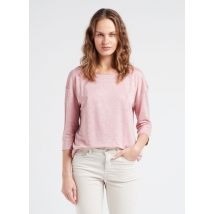 Sud Express - Tee-shirt Col V manches 3/4 en lin - Taille S - Rose