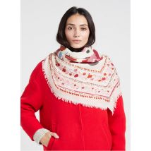 Maradji - Foulard met print zijde/wolblend - Een Maat - Beige