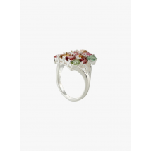 Une A Une - Vierkante ring met siersteentjes - 52 Maat - Multikleurig