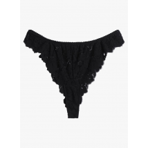Icone - Kanten tangaslip met bloemmotief - XS Maat - Zwart