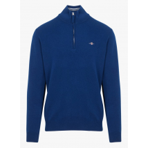 Gant - Jersey de lana con cuello alto y cremallera - Talla XL - Azul