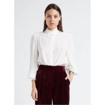 Suncoo - Blusa holgada con cuello alto y frunces - Talla 1 - Blanco