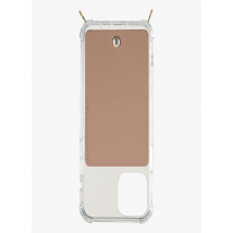 Louvini Paris - Leren iphone-hoesje met extra vakje - iPhone 12 Pro Max Maat - Bruin