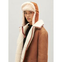 Claudie Pierlot - Chapka en cuir velours - Taille Unique - Marron