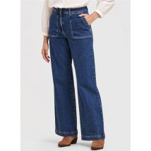 La Fee Maraboutee - Wijde jeans van biokatoen met verwassen look - 40 Maat - Blauw