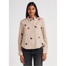 Please - Gestreepte - katoenen blouse met klassieke kraag - S Maat - Wit