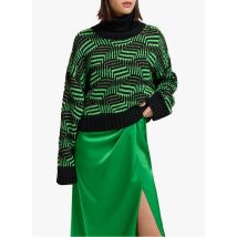 Essentiel Antwerp - Jersey de cuello vuelto estampado - Talla XL - Negro