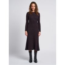 Sessun - Robe longue ajustée col rond en maille métallisée - Taille S - Noir
