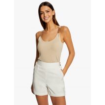 Morgan - Singlet met versierde schouderbandjes - S Maat - Beige