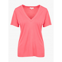 Caroll - T-shirt met v-hals en fantasiemotief - XS Maat - Roze