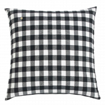 La Cerise Sur Le Gateau - Housse de coussin imprimé vichy 80x80 cm en coton - Taille Unique - Noir