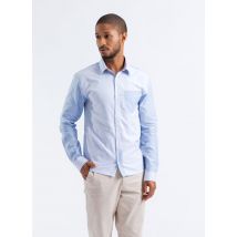 New Man - Katoenen blouse met klassieke kraag - S Maat - Blauw