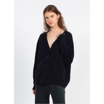 Acquaverde - Wollen vest met v-hals - S Maat - Blauw