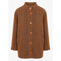 Cotelac - Chaqueta recta con cuello alto - Talla 1 - Marrón