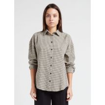 Humility - Geruite blouse met klassieke kraag katoenblend - 44 Maat - Beige