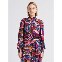 Petite Mendigote - Rechte blouse met victoriaanse kraag en print - L Maat - Multikleurig