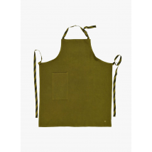 La Cerise Sur Le Gateau - Schort van linnen en katoen - Een Maat - Kakigroen