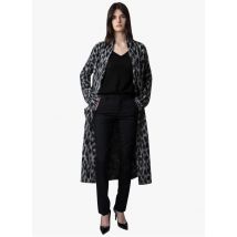 Zadig&voltaire - Lang vest met ingebreid luipaardmotief - M/L Maat - Grijs