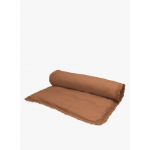 Harmony Haomy - Katoenen hoes voor beddensprei met franjes - Een Maat - Bruin