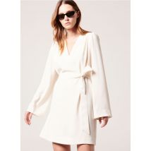 Zapa - Wijde - korte jurk met ronde halslijn - 38 Maat - Wit