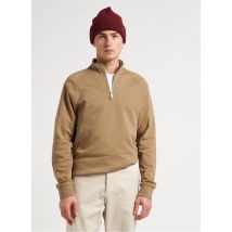 Farah - Sweat col zippé en coton bio - Taille S - Beige