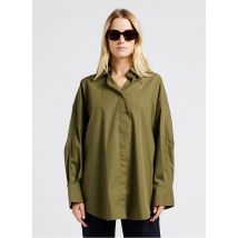 Closed - Oversize-bluse aus bio-baumwolle mit klassischem kragen - Größe M - Grün