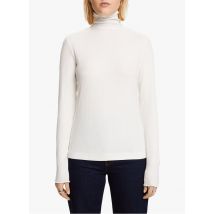 Esprit - Jersey ajustado de mezcla de algodón con cuello vuelto - Talla S - Blanco