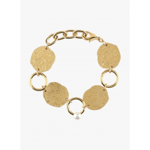 Gisel B - Bracelet médailles martelées en laiton - Taille Unique - Doré