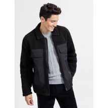 New Man - Jasje met klassieke kraag en wollige binnenzijde - S Maat - Zwart