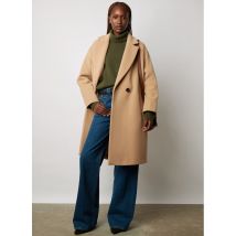 Gerard Darel - Manteau droit col tailleur en laine mélangée - Taille 3 - Marron