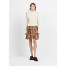 Vila - Korte rok met slangenprint - 40 Maat - Zwart