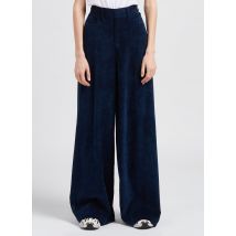 Momoni - Wijde broek met hoge taille - 42 Maat - Blauw
